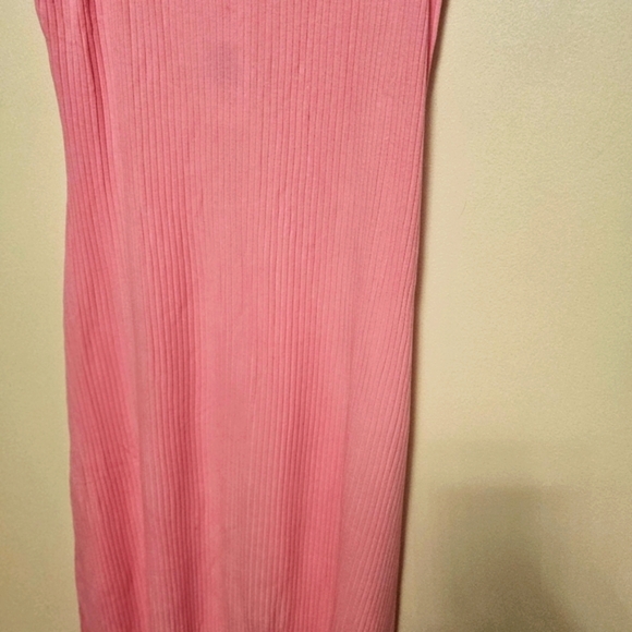 NWT L*space Jenna Pink Rib Knit Sleeveless Women's Midi Dress Size Medium 8/10 - Picture 4 of 10